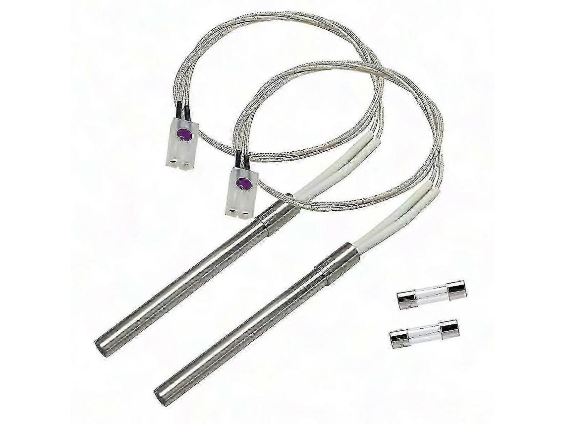 Kit de Ignição Hot Rod Elemento Aquecimento para Churrasqueira a Pellets Alta Temperatura - Haste Aço Inoxid Ável, Inclui 2 Fusíveis GOKOCO