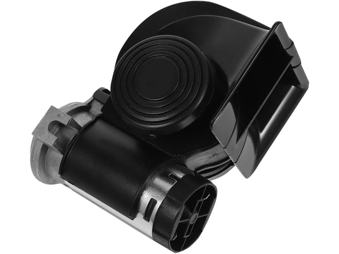 Buzina Pneumática Quadrada Preta Potente De 12v Para Carros E Caminhões