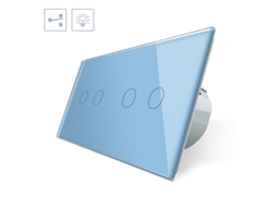 Comutador Táctil 4 Botões Frontal Azul