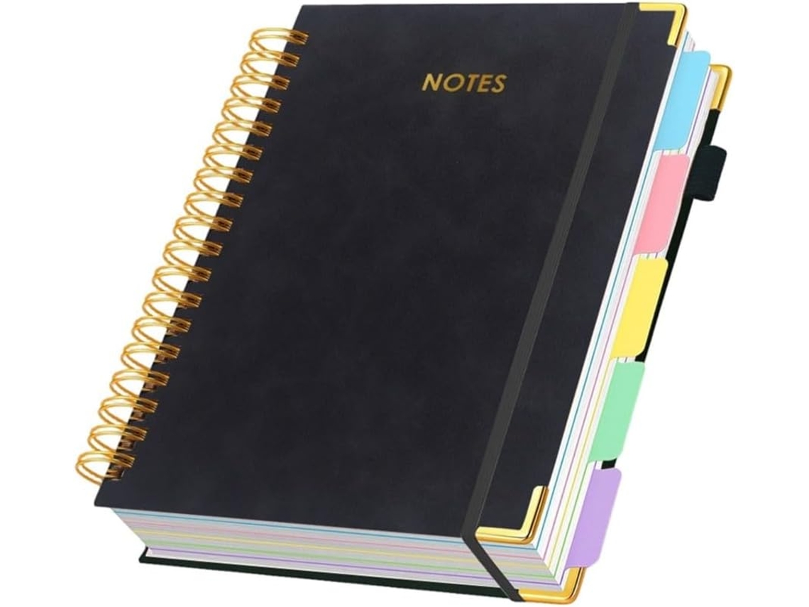 Caderno De Couro Resistente Com Proteção Dourada.