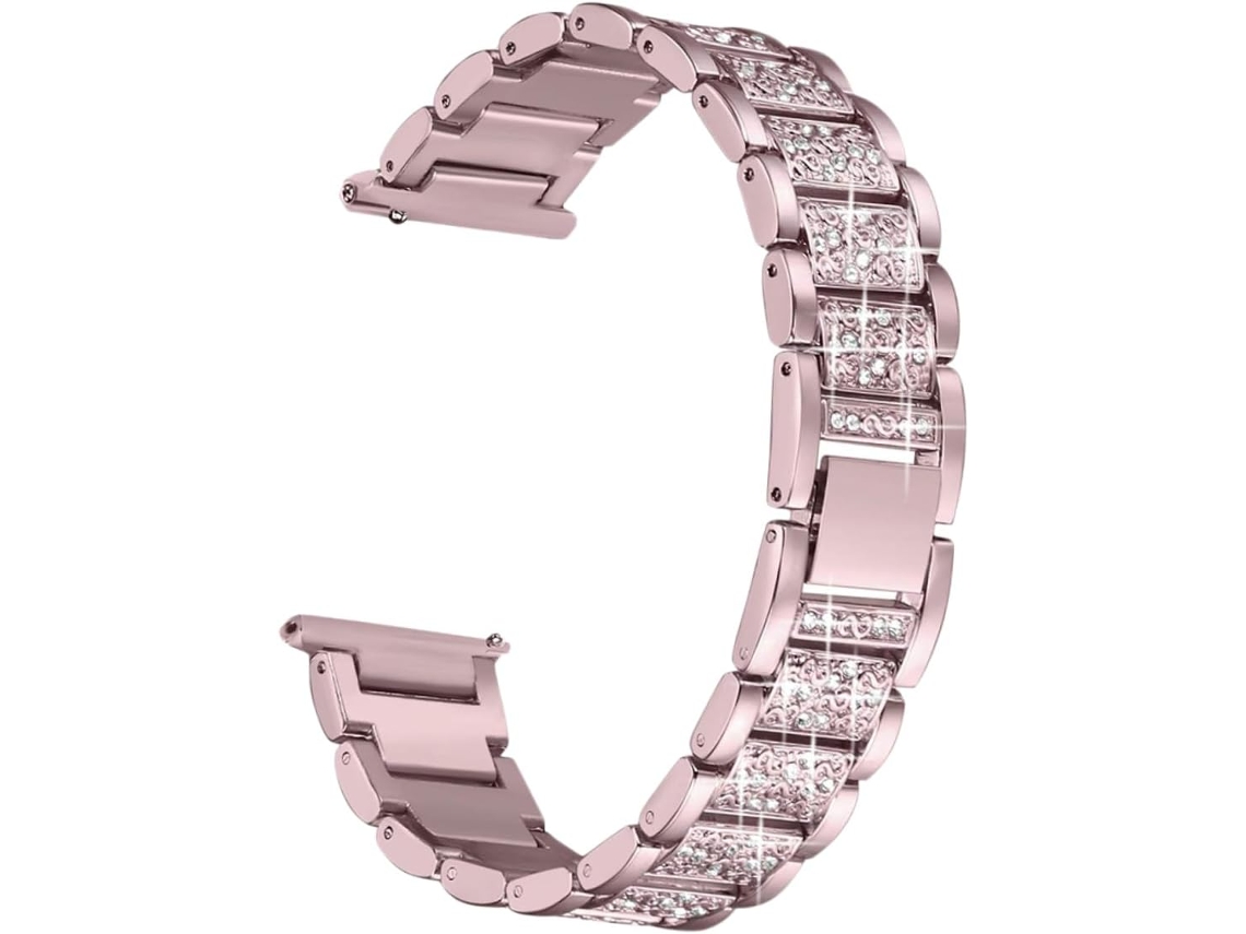 Pulseira De Metal Rosa Para Relógio, Compatível Com Fitbit Blaze.
