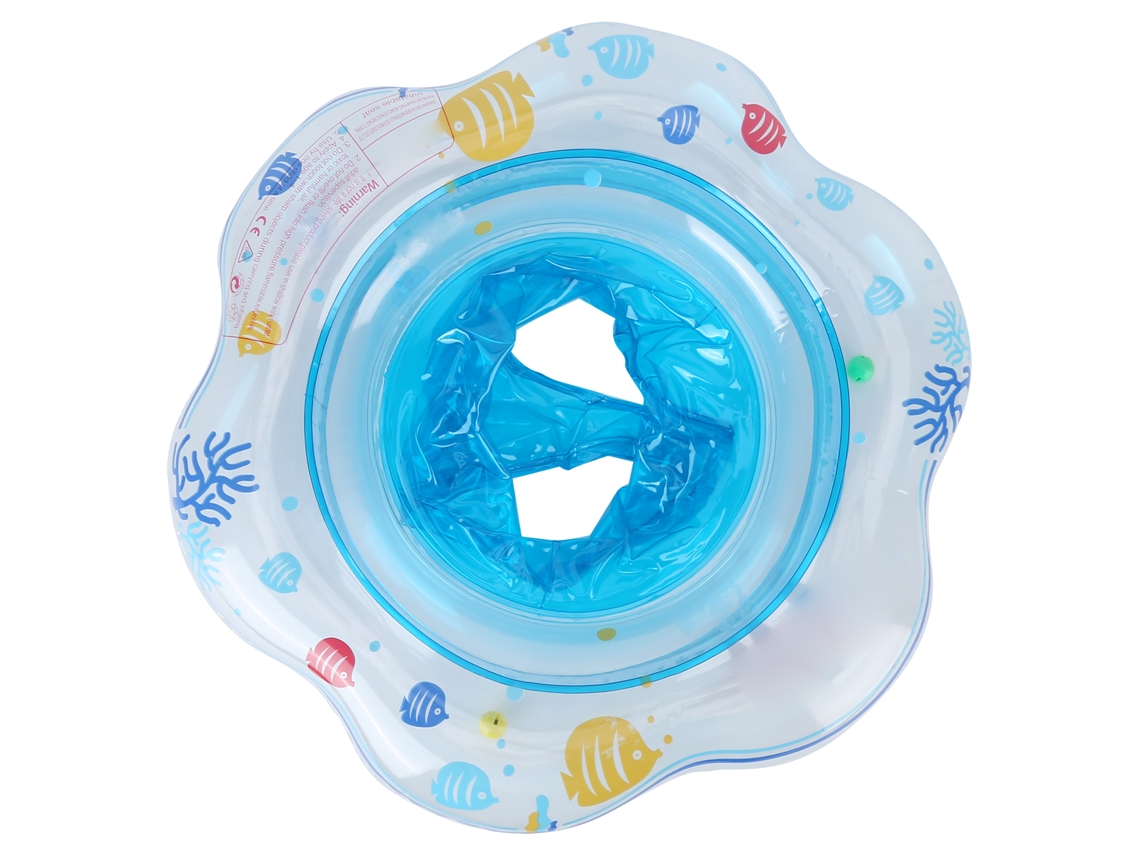 Anel De Natação Para Bebê Com Assento Seguro Inflável Pvc Para Piscina Treinamento Azul