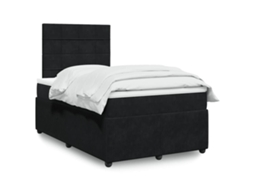 Vidaxl Cama Boxspring Com Colchão 120x190 Cm Veludo Preto