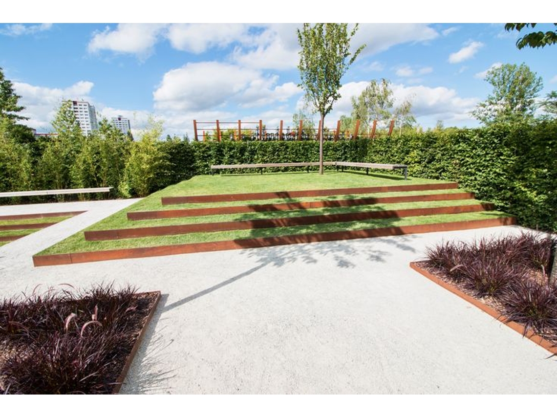 Borda Reta Em Aço Corten 100 Cm / 15 Cm / Liso