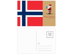 Conjunto de 20 Cartões postais com a Bandeira Nacional da Noruega. 14,6 X 9,8 Cm