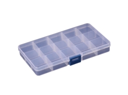 Caixa De Jóias Divisórias Ajustáveis 17,5 X 10 X 2,5 Cm Plástico Branco Transparente