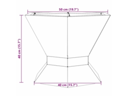 Conjunto 1 Fire Pit Para Exterior Vidaxl Castanho Aço (50 X 50 X 40 Cm)