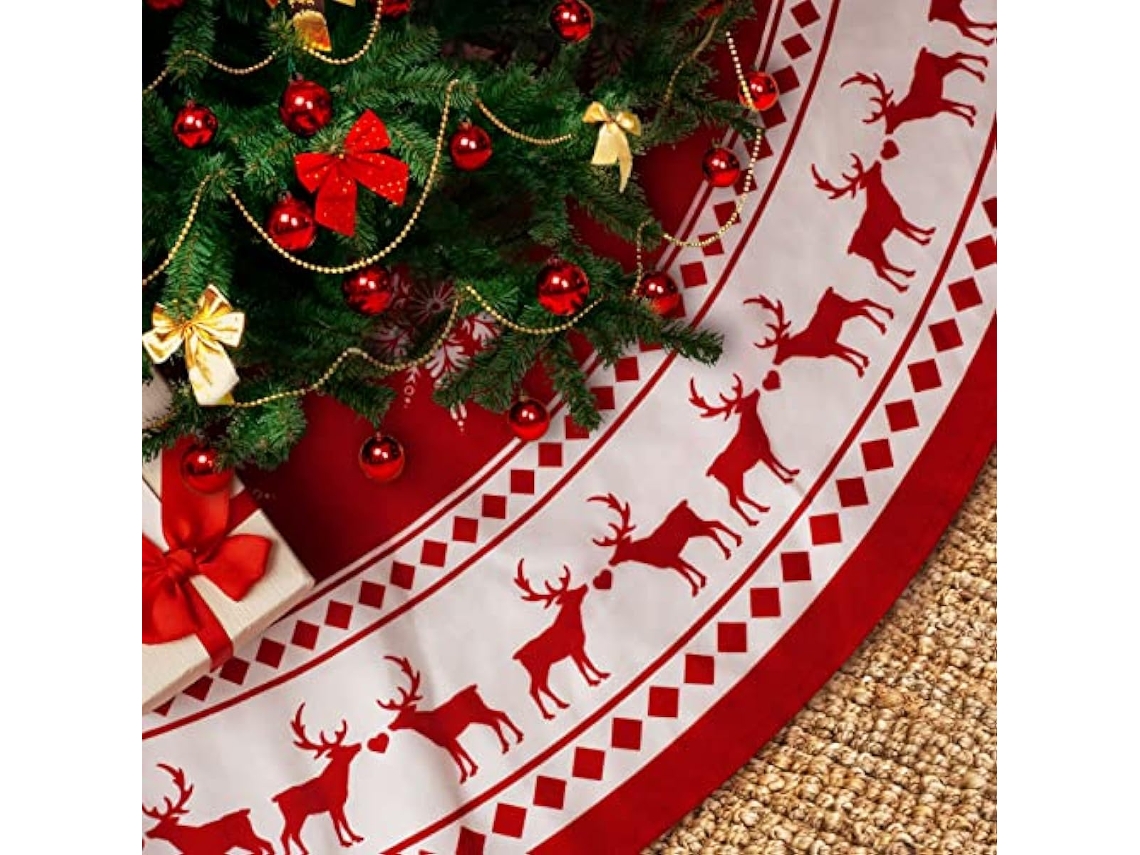 Nn, Tapete De Natal De 122 Cm (48 Polegadas) Com Estampa De Floco De Neve Grande, Vermelho Puro, Decoração Natalina Rústica Para W