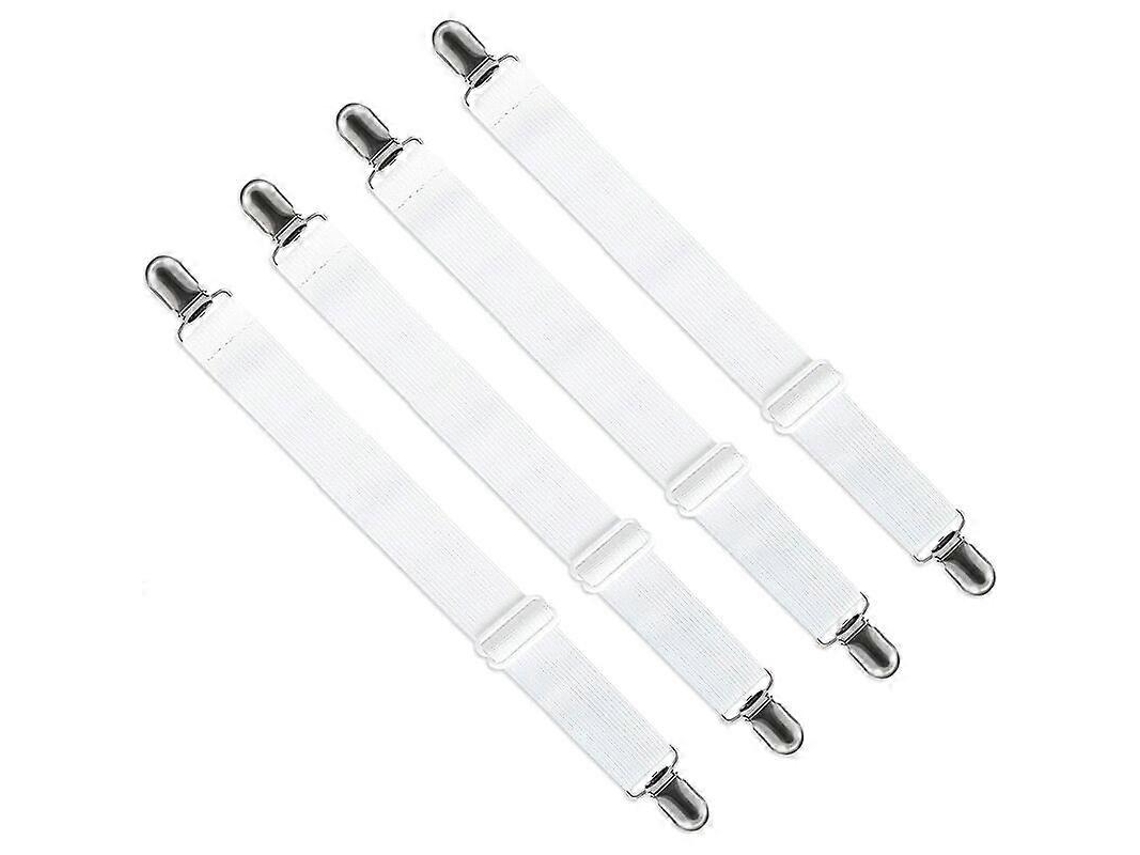 Lurelia Fivelas Para Lençol Metal Plástico Ajustável Seguro Colchão Cobertor Sofá Branco