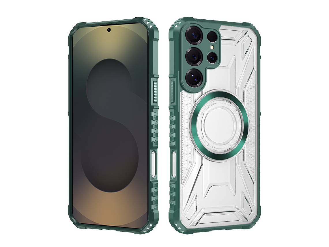 Capa Transparente Magsafe Para Celular A56 - Verde Escuro