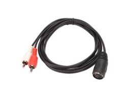 Aetheria cabo Adaptador Fêmea Din 5 Pinos para Macho Rca 2 Pinos 1,5m/4,9ft para Cd Vcr Dvd