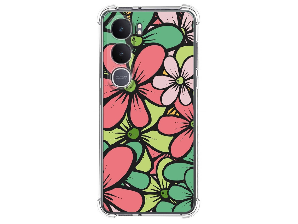 Capa Tumundosmartphone De Silicone Resistente A Impactos Para Vivo Y31 5g / Y21d Com Estampa Floral 2 Desenhos