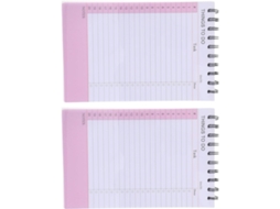 Conjunto De 2 Cadernos Espiral 21 X 14 Cm, Minimalistas, Com Linhas, Rosa, Para Planejamento Flexível, Com Páginas Gokoco