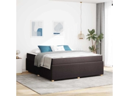 Vidaxl Estrutura Da Cama Marrom Escuro 180 X 200 Cm Tecido