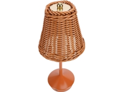 Luminária de mesa Keenso Boho em rattan, sem fio, recarregável, com LED e USB tipo C, ideal para sala de estar e quarto.