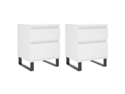Mesas de Cabeceira 2 pcs 40x35x50 cm Derivados de Madeira Branco MAISON EXCLUSIVE