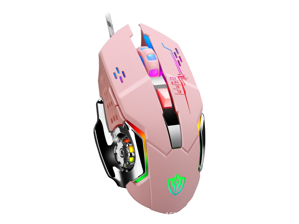 Rato Gamer Com Fio X7 Usb Rgb Rosa Gertiz