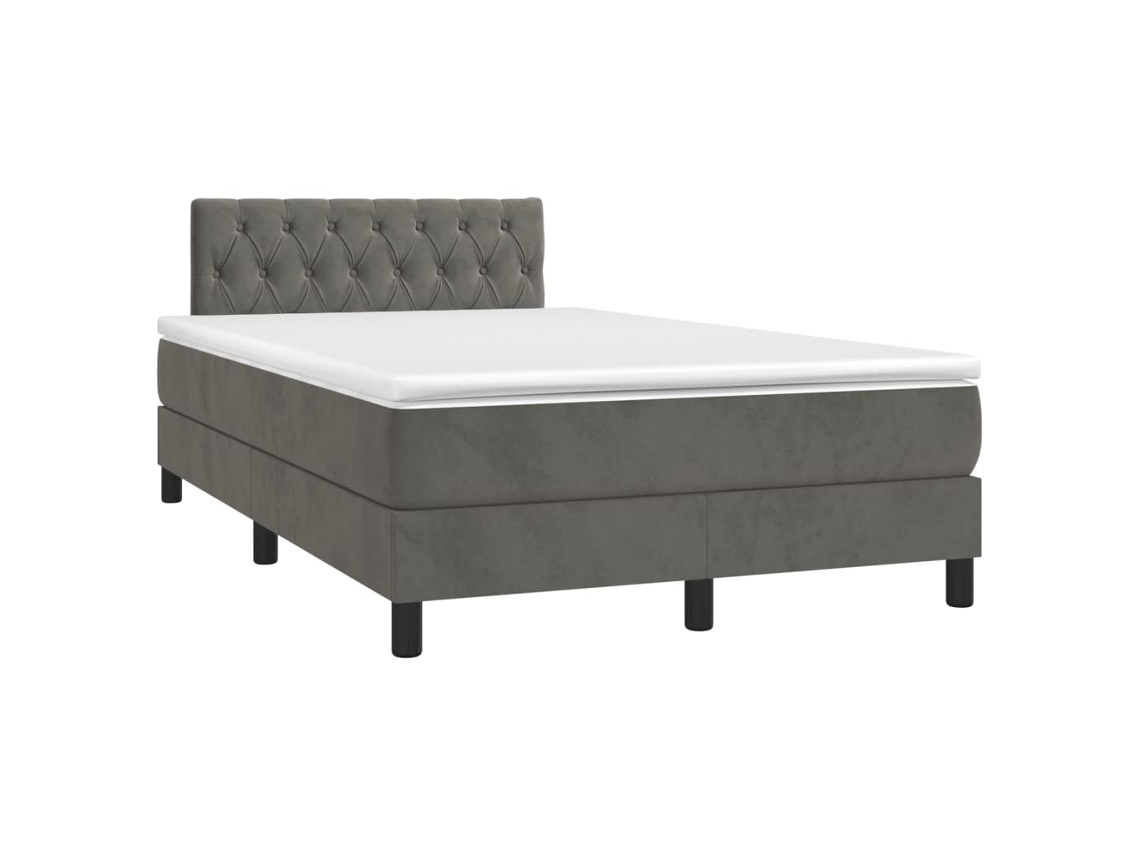 Cama Boxspring com Colchão 120x190 cm Veludo Cinzento Escuro MAISON EXCLUSIVE
