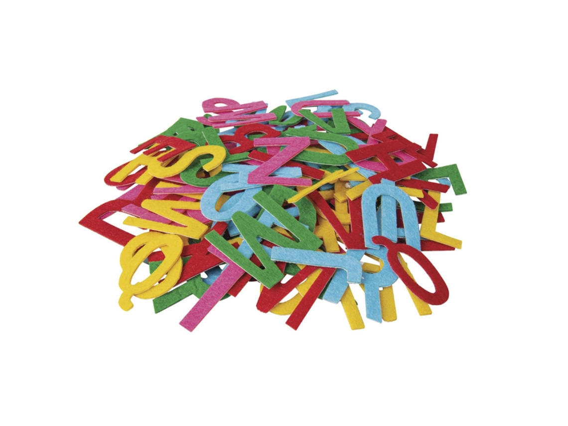 Letras Em Feltro Autocolantes Multicoloridas