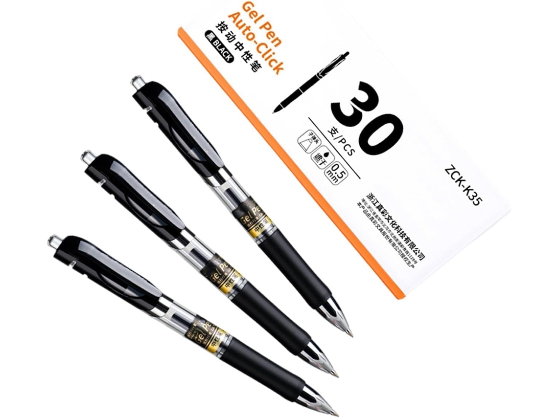 Caneta de Tinta Gel Retrátil com Ponta de 0,5 Mm, Secagem Rápida, Preta para SFUSHOS