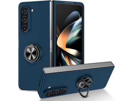 Capa Fold Anel Para Samsung Htdmobiles Anti-choque Rígida Magnética Azul