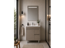Móvel De Casa De Banho Com Lavatório Origenbath Isquia Sem Espelho 60x45 Cm Carvalho Smoky