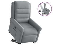 Vidaxl Poltrona Reclinável Elevatória Tecido Cinzento-claro