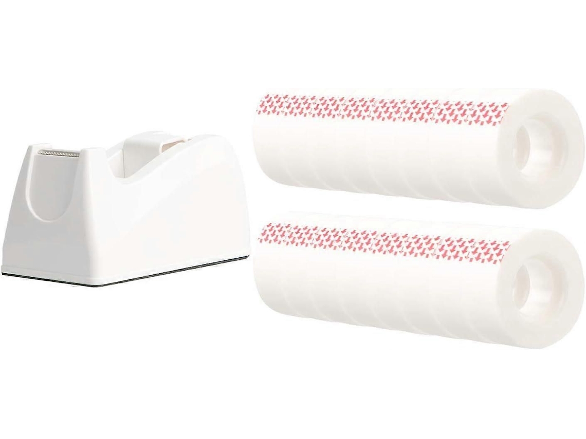 Fita Adesiva com Dispensador Branca Pacote com 16 Rolos 19 Mm de Largura X 3296 Cm (1296") de Comprimento Núcleo de 25 Mm (1") GOKOCO (3/4")