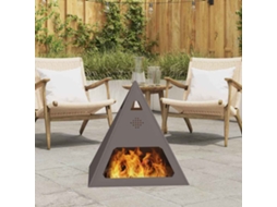 Vidaxl Bowl De Fogo Preto 50 X 50 X 51 Cm Aço Corten