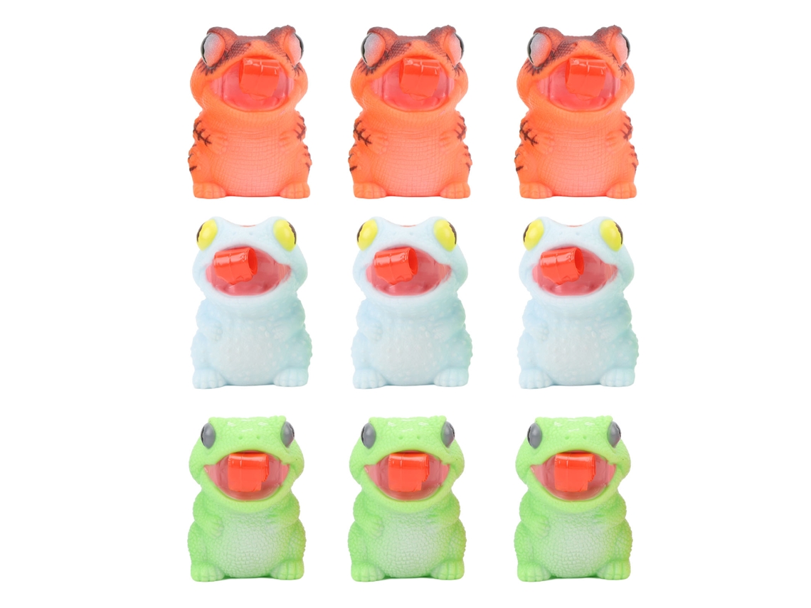 Primerox 9pcs Brinquedo de Sapo Anti estresse Macio Portátil para Crianças e Adultos com Efeito de Língua