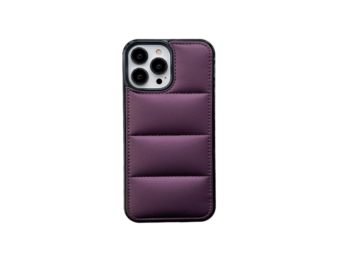 Capa Para Iphone 17 Pro Max, Jaqueta De Plumas Yd Com Furo Grande Jaqueta De Couro Roxa Com Plumas E Proteção Contra Quedas