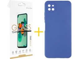 Capa e Película de Vidro Samsung A22 5G SKYHE Silicone Líquido Azul