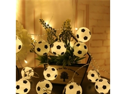Cordão De Luzes Led Em Formato Bola Futebol, 6 Metros, Com 40 Leds. Ideal Para Pendurar Festas Temáticas Da Copa Do Mundo, Páscoa E Carnaval