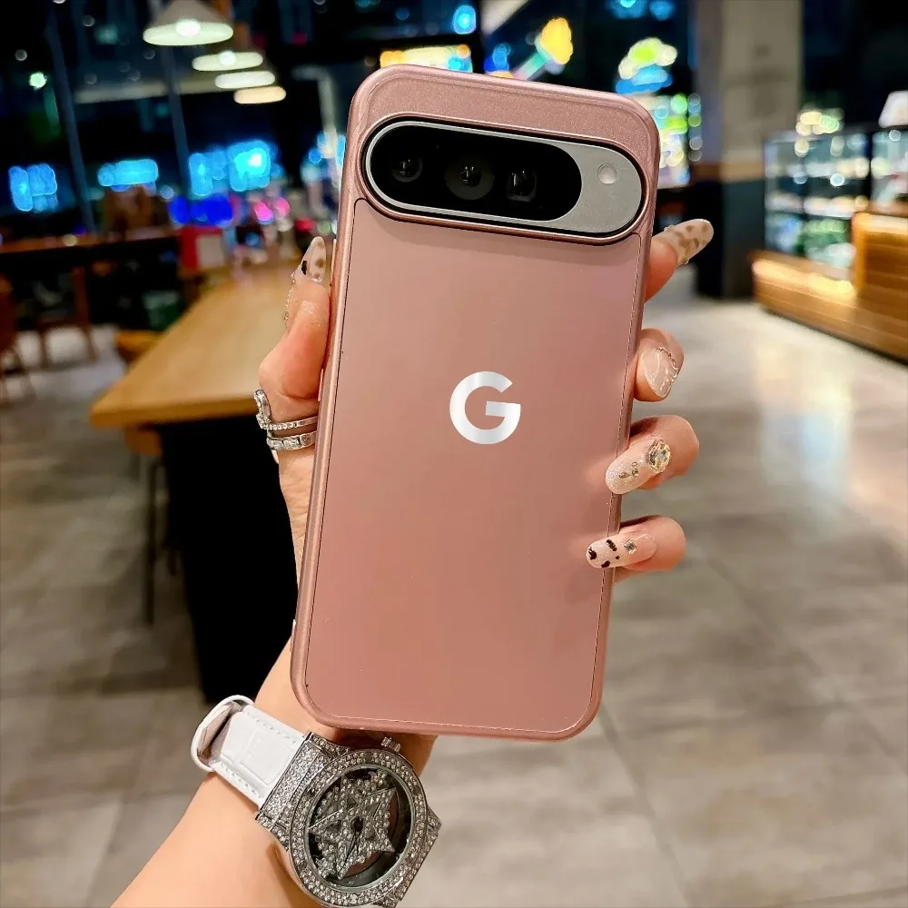 (rosa, Google Pixel 9 Pro) Caso De Telefone De Luxo Fosco, Toque Confortável, Proteção Anti-choque Pc Tampa Traseira