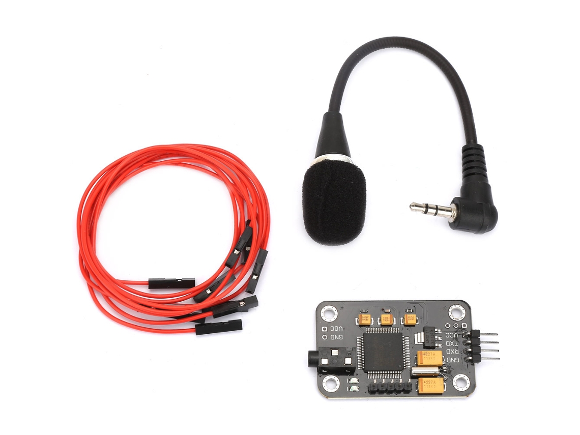 Módulo de Reconhecimento de Voz com Microfone Placa de Controle por Voz e Fio Jumper