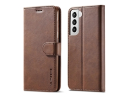 Capa De Couro Com Textura De Bezerro Horizontal Imeeke Para Samsung Galaxy S21 5g Lc. Com Compartimentos Para Cartões E Carteira