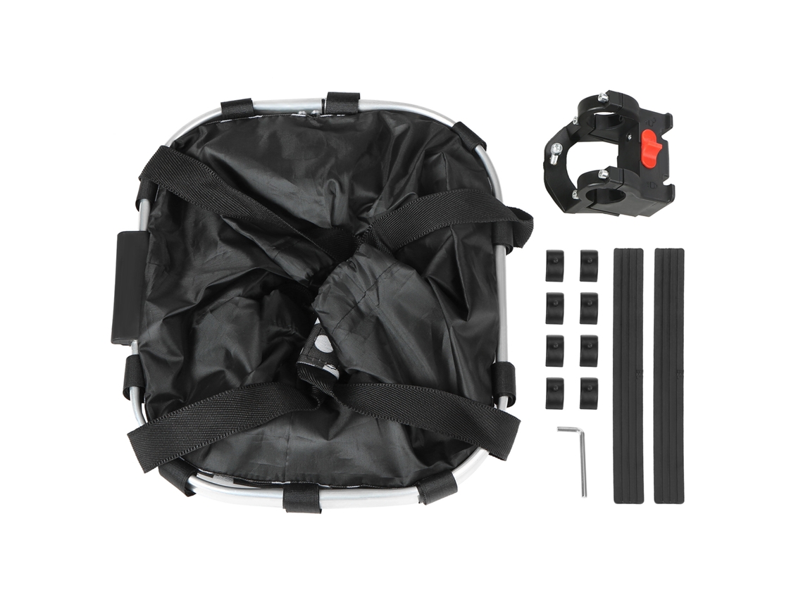 Cesto Mali para Bicicleta Plegable com porta mascote, bolsa removível na frente