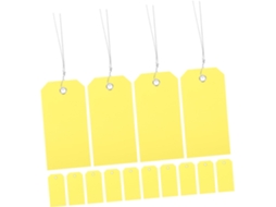 Nuobesty 100 Etiquetas De Bagagem Amarelas Em Pvc Com Arame Metálico, Resistentes A Rasgos