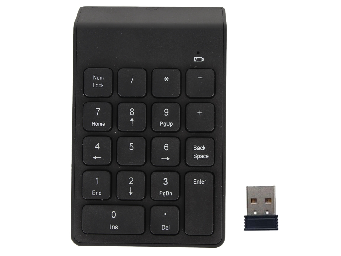 Teclado Numérico Sem Fio Com Receptor Usb 18 Teclas À Prova De Água Para Games E Escritório
