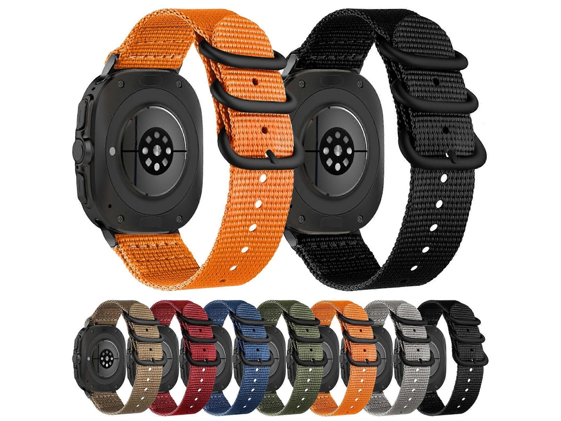 Pulseira De Nylon Preta Com Fivela De Anel Duplo, Cor Única, Para Samsung Galaxy Watch Ultra 47mm / Ultra 2025