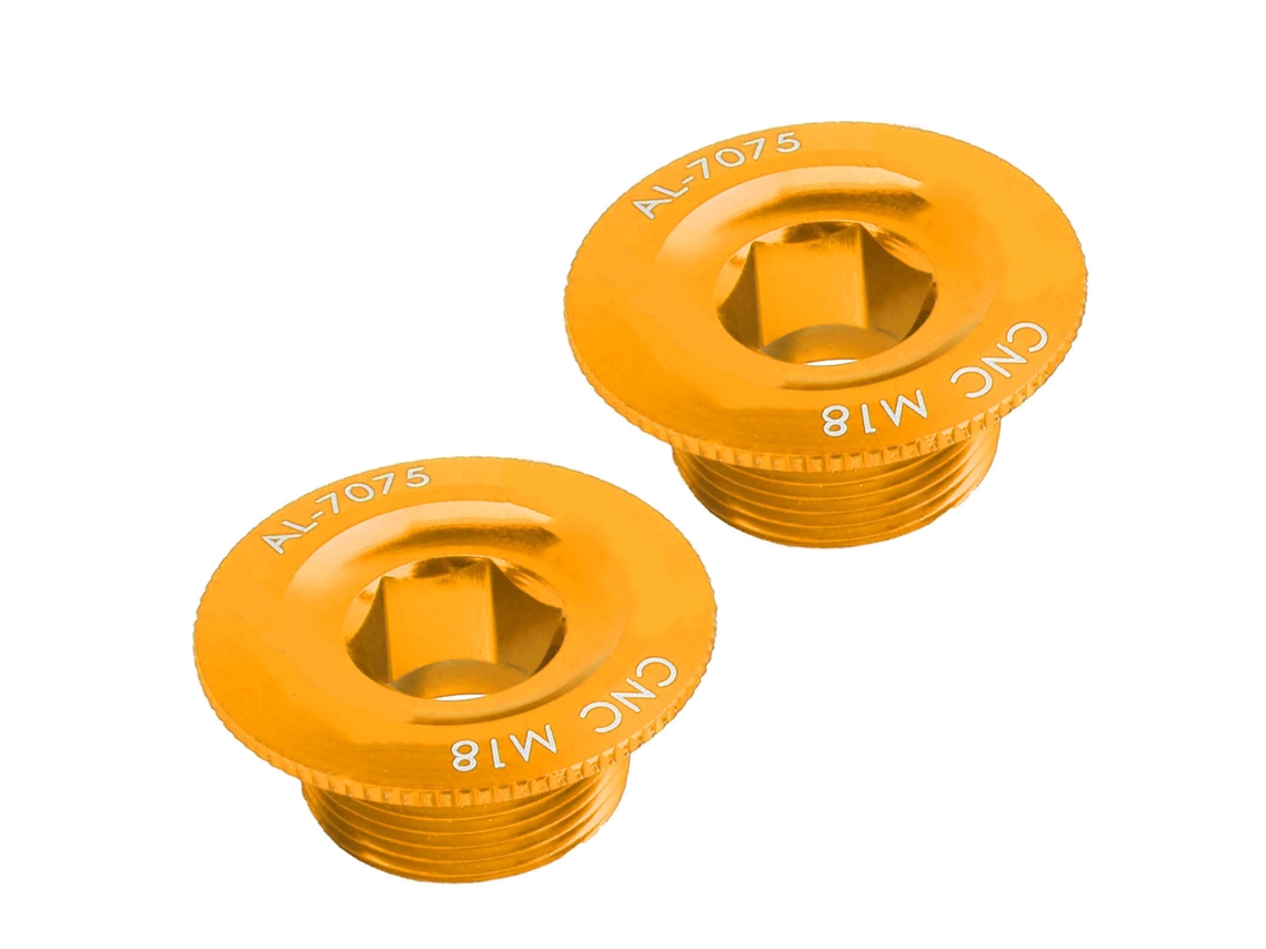 2pcs Tampa Parafuso De Mancal De Bicicleta M18 Em Liga De Alumínio Protetor Contra Poeira E Água Para Prowheel Hollow Integrated Crankset Dourado