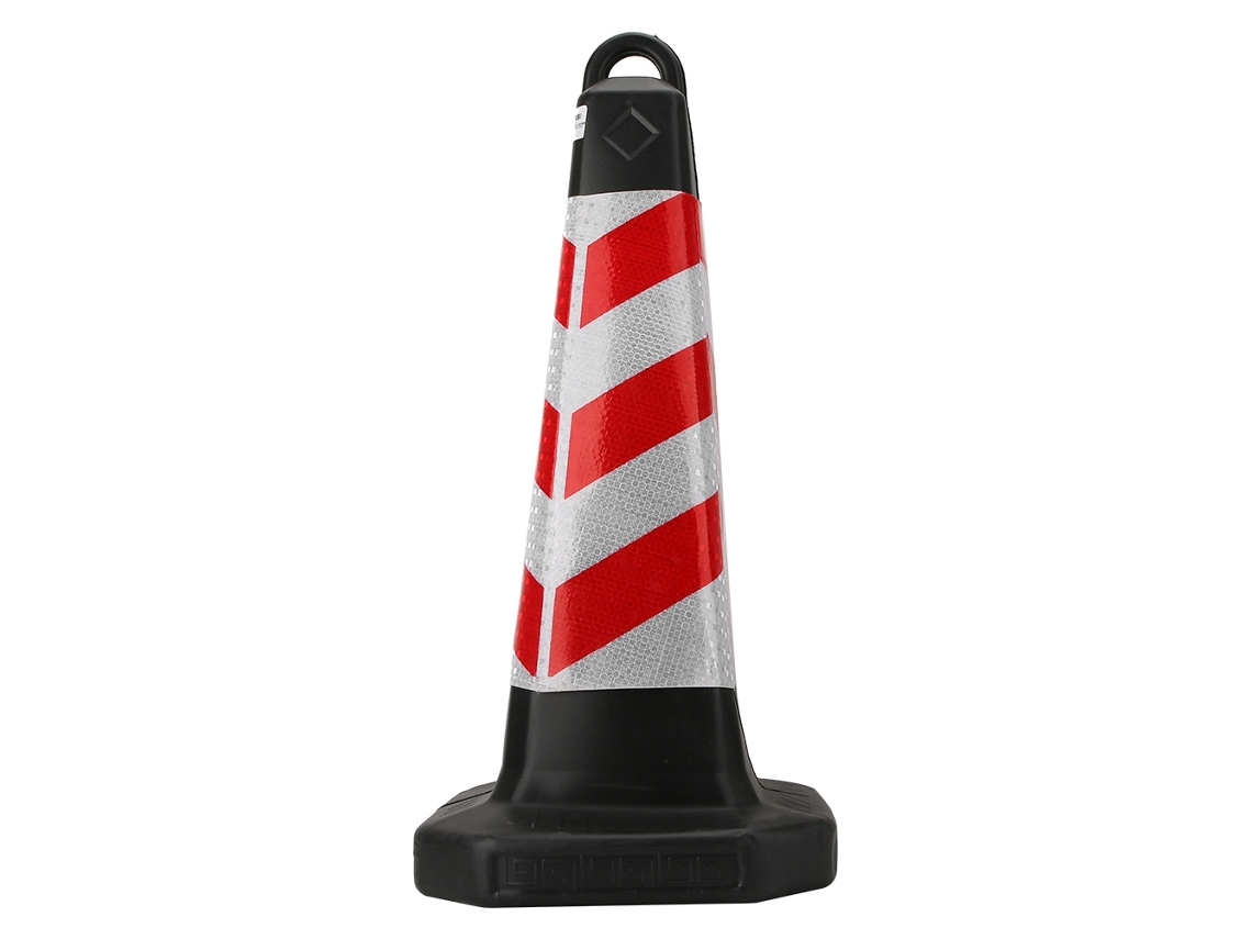 Cone De Trânsito Quadrado De Plástico Refletivo (aviso Refletivo, Vermelho E Branco, Sem Texto)