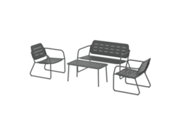 Conjunto De Mobiliário De Jardim Andria Aço 4 Peças Cinzento Antracite Casa.pro