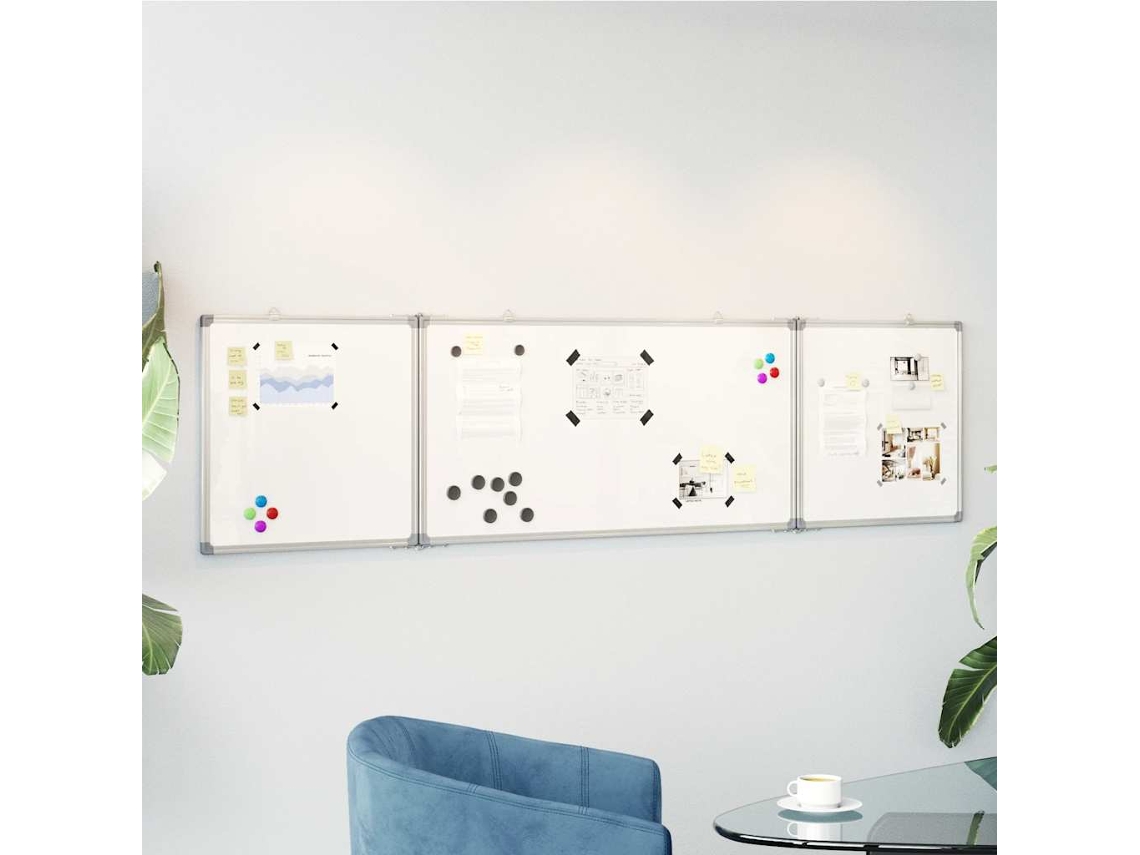 Vidaxl Quadro Branco Magnético Dobrável 200x50x1,7 Cm Alumínio
