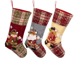 Conjunto De 3 Meias De Natal, Presentes, Sacolas De Doces, Camas.
