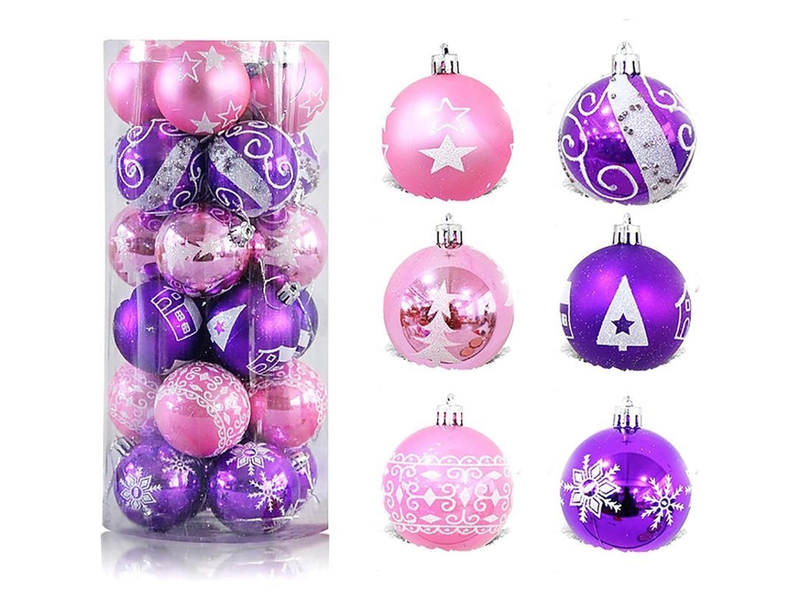 Adornos De Natal Bolas De 6 Cm, 24 Peças Para Árvore De Natal, Plástico Indestrutível