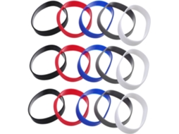 50 pulseiras de silicone sólido para uso escolar, adolescentes e eventos.