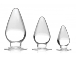 Cones Triplos De Plugue Anal, Conjunto De 3 Transparentes MASTER SERIES