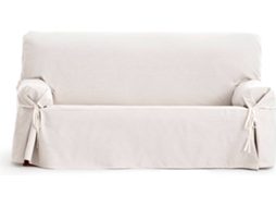 Capa Impermeável estilo lacinhos para sofá de 3 lugares Emma (180 a 220 cm - Marfim)