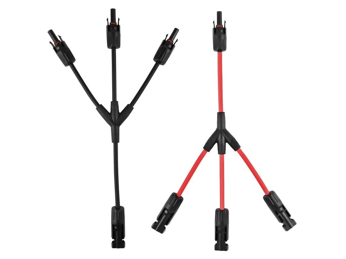 Yuru conector Solar Y3, 2pcs Profissional À Prova de Água para Painéis Fotovoltaicos em Paralelo Mmf + Ffm (1 para 3 Ramificações)